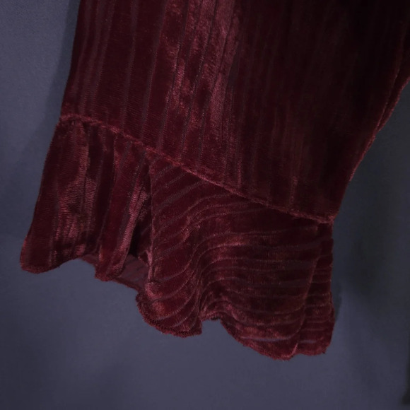 Anne Carson Velvet Burnout  Ruffle Blouse Size Med VTG WhimsiGoth 90s Y2K - Picture 3 of 7